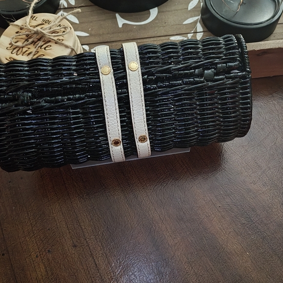 Kate Spade Wicker Clutch In Black - Picture 3 of 9